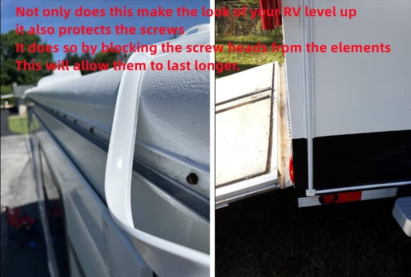 ADKUN 1 inch RV Vinyl Trim Molding Insert White for RV Camper Travel Trailer Screw Cover Gutter Corner Channel Outside Seam roof Edge Track Heavy Duty Trim(75 ft) - Image 2